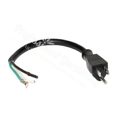 LE Male Power Cord with Bare Wire End 12'