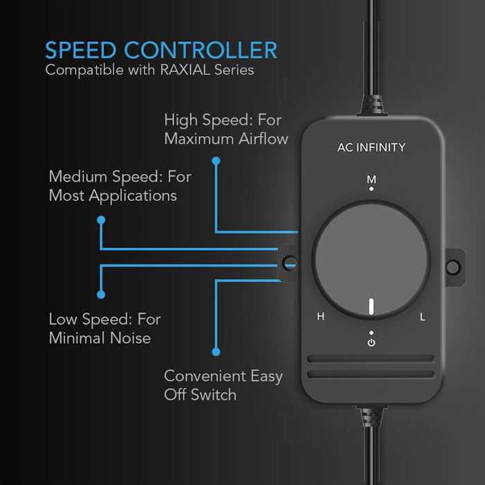 AC Infinity RAXIAL Inline Booster Fan w/Speed Control 6"